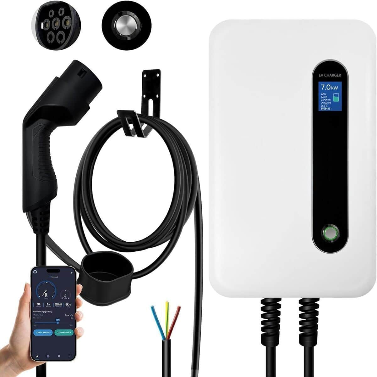 Test : chargeur EV 7.2kW avec contrôle appli et écran LCD