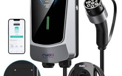 Test de la station de charge QIAO)) 7.4kW avec écran LCD 4, 3 » et câble de 7 m