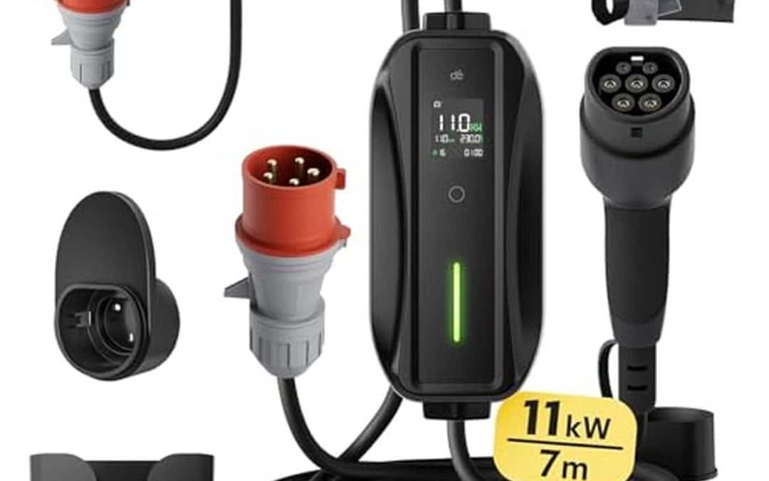 Test du chargeur EV triphasé 11kW avec écran numérique